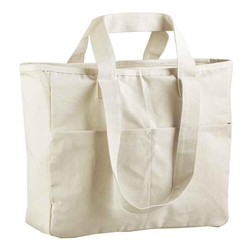 Westford Mill Westford Mill Double Handle Cargo Pocket Tote Bag W604 Westford Mill Double Handle Cargo Pocket Tote Bag Thumbnail