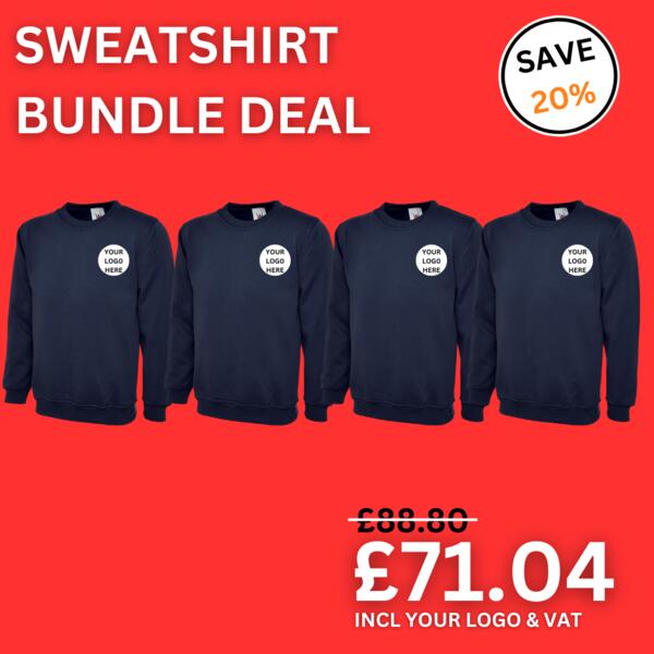 Uneek 4 x Classic Sweatshirt Bundle UC203-BUNDLE 4 x Classic Sweatshirt Bundle Thumbnail