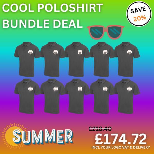 AWDis Just Cool 10 x Cool Polo Shirt Bundle JC040-BUNDLE 10 x Cool Polo Shirt Bundle Thumbnail